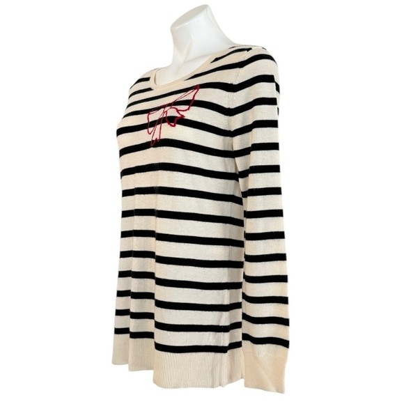 GAP Wool Blend Striped Red Bow Sweater Size L - Picture 2 of 7